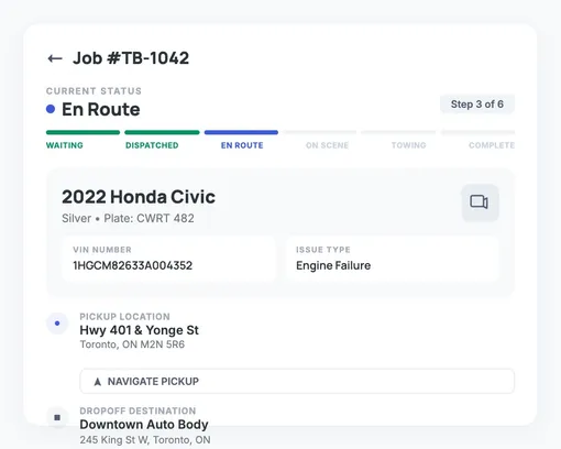 Job tracking detail